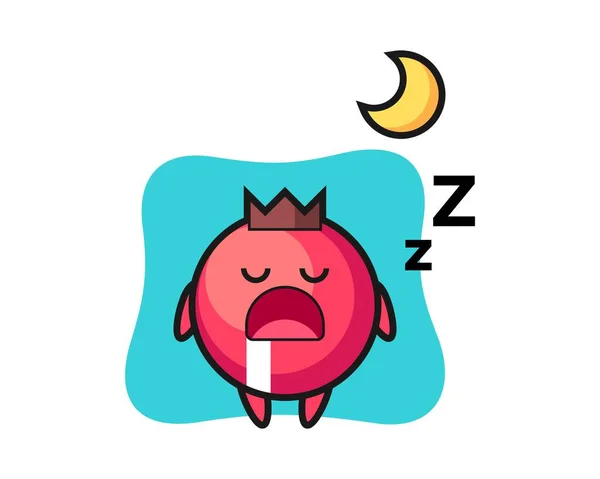 Cranberry Character Illustration Sleeping Night — Stock Vector