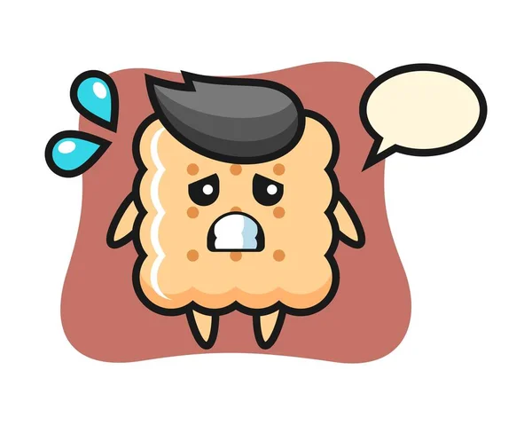 Mascotte Cracker Personnage Avec Geste Effrayé — Image vectorielle
