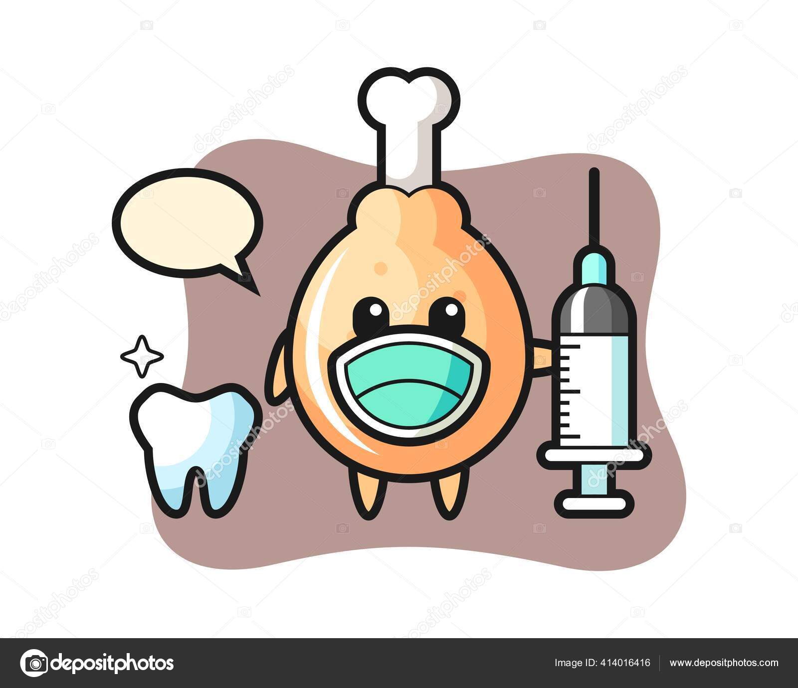 Maskot Karakter Ayam Goreng Sebagai Dokter Gigi Stok Vektor C Heriyusuf Rap Gmail Com 414016416