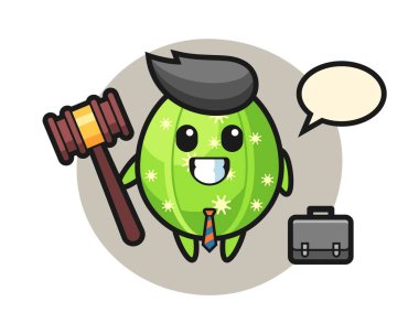 Avukat olarak kaktüs maskotu tasviri