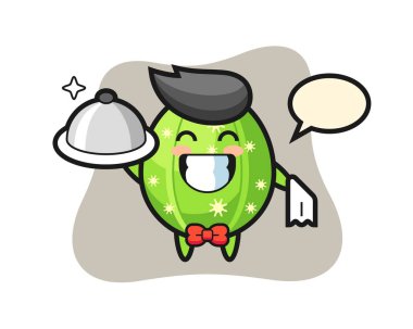 Garson olarak kaktüsün maskotu.