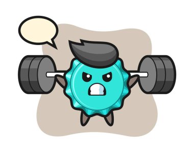 Halterli şişe kapağı maskotu çizgi filmi