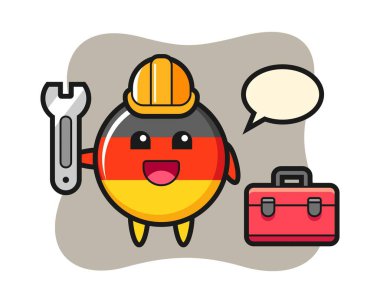 Bir tamirci olarak Alman bayrağı karikatürü.