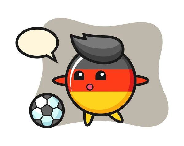 德国国旗徽章卡通片的例证是踢足球 — 图库矢量图片
