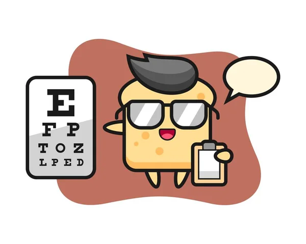 眼科学としてのパンマスコットのイラスト — ストックベクタ