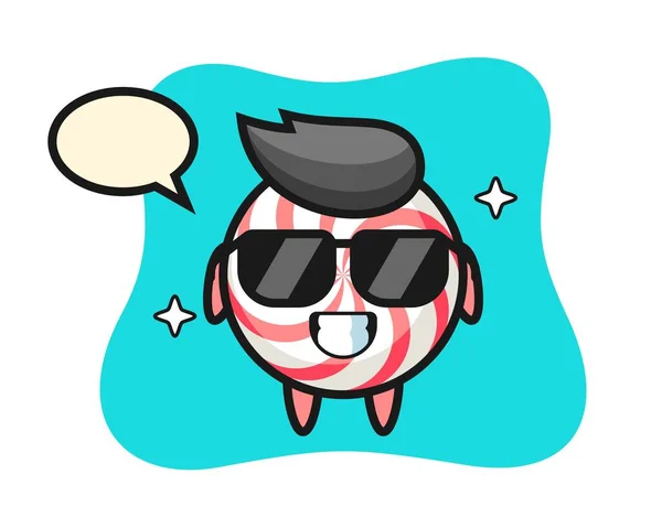 Cartoon Mascot Candy Cool Gesture — Stock Vector