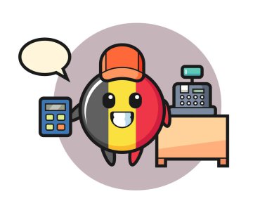 Belçika bayrağının bir kasiyer olarak tasviri