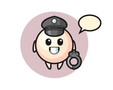 Polis olarak incinin çizgi film maskotu.