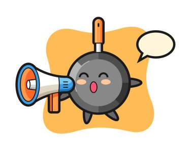 Bir megafon tutarak tava karakteri çizimi