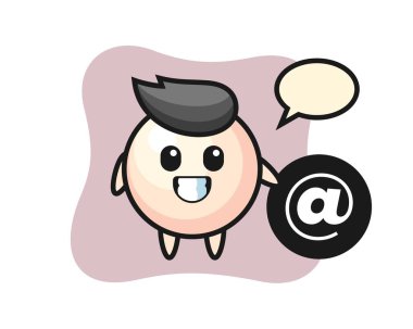 Sembolün yanında duran incinin karikatür çizimi