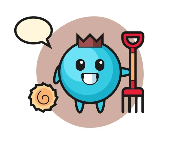 Mascot Character Blueberry Farmer — Stock Vector