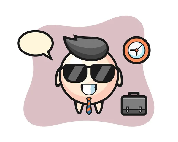 Mascote Desenhos Animados Pérola Como Homem Negócios — Vetor de Stock