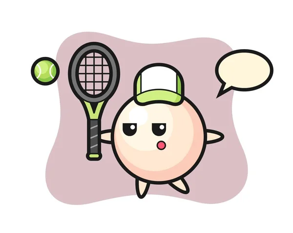 Cartoon Karakter Van Parel Als Een Tennisser — Stockvector