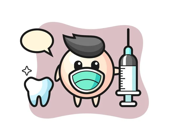 Bir Dişçi Olarak Maskot Karakteri — Stok Vektör