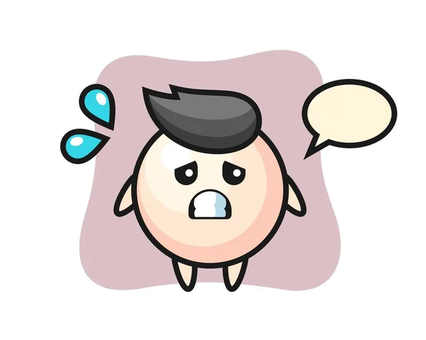 Pearl Mascot Character Afraid Gesture — Stock Vector