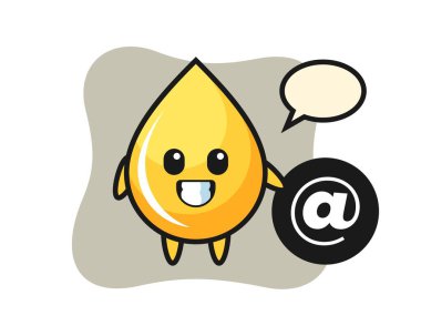 Sembolün yanında duran bal damlasının çizgi film çizimi