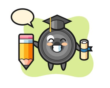 Kamera merceği çizimi dev bir kalemle mezuniyet demek.