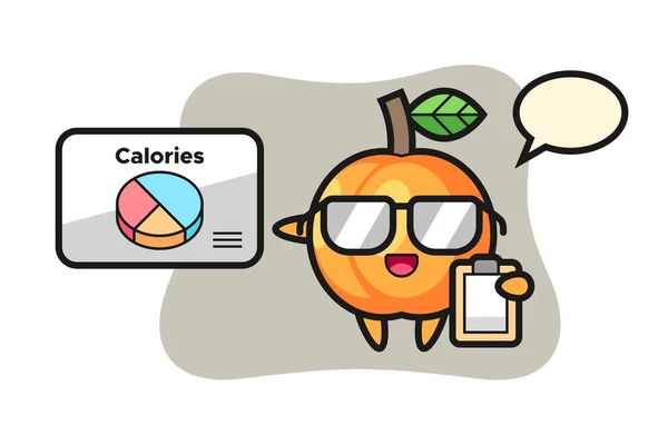 Ilustração Mascote Damasco Como Nutricionista —  Vetores de Stock