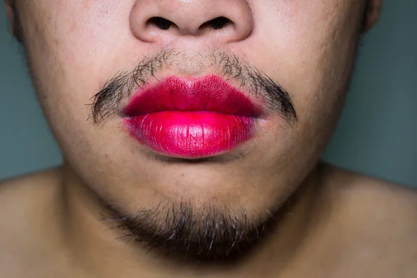 Colorful lipstick on the mouth. — Stock Photo, Image