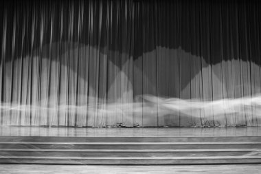 Sahne ahşap üzerinde Hareket.