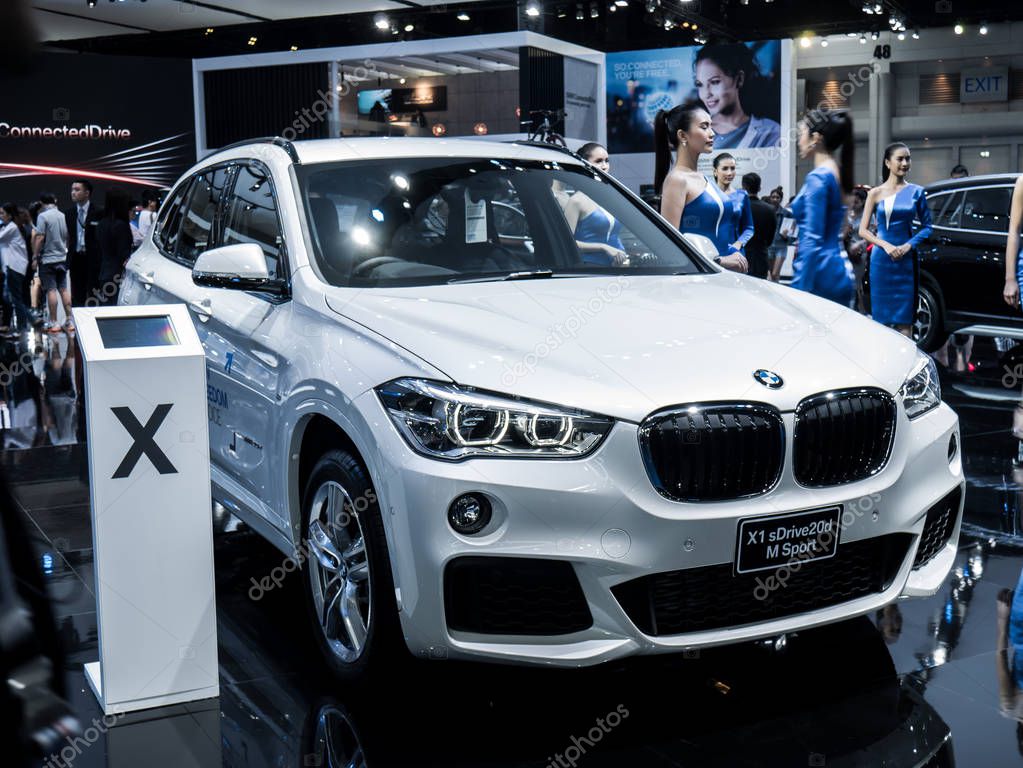 Nonthaburi, THAILAND, March 2018 : BMW X1 sdrive20d m sport on display in Bangkok International Motor Show 2018 at Impact Arena exhibition Muangthong Thani in Thailand.