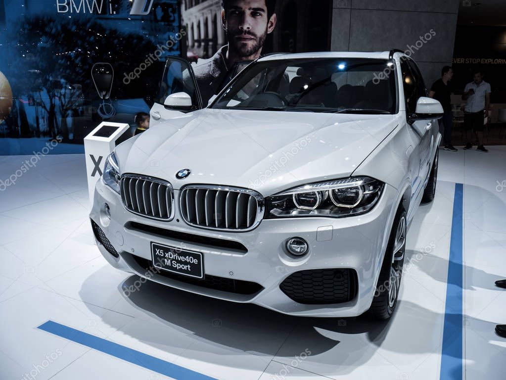 Nonthaburi, THAILAND, March 2018 : BMW x5 xdrive40e m sport on display in Bangkok International Motor Show 2018 at Impact Arena exhibition Muangthong Thani in Thailand.