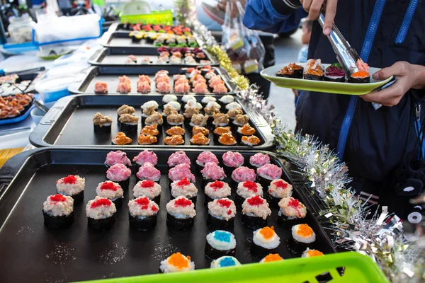 Sushi shop at the market.