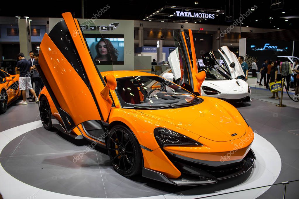 Nonthaburi, THAILAND, December 2018 : Mclaren on display in Bangkok International Motor Expo 2018 at Impact Arena exhibition Muangthong Thani in Thailand.