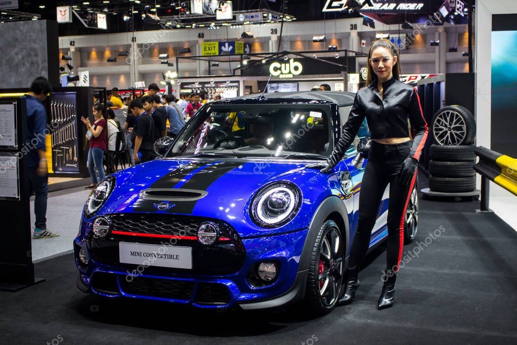 Nonthaburi, THAILAND, December 2018 : Mini convertible on display in Bangkok International Motor Expo 2018 at Impact Arena exhibition Muangthong Thani in Thailand.