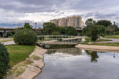 Turia River Bahçeleri Jardin del, eğlence ve spor alanı, Valencia, İspanya