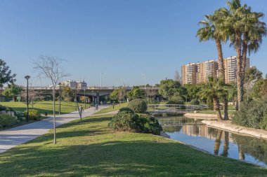 Turia River Bahçeleri Jardin del, eğlence ve spor alanı, Valencia, İspanya