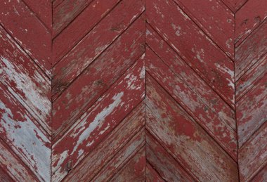 Kırsal, eski, kırmızı ahşap duvar dokusu. Çamur sırtlı.