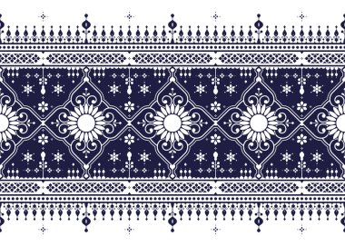 Etnik kumaşsız desen, mavi ve beyaz Portekiz tarzı, kumaş, halı, batik, duvar kağıdı, ambalaj vs..