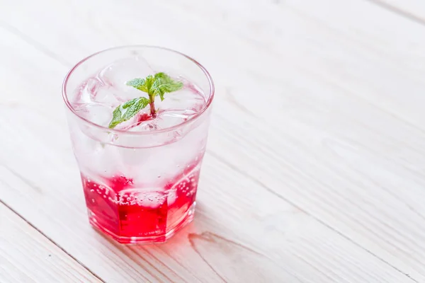 Refresco Fresa Helado Mesa Madera — Foto de Stock