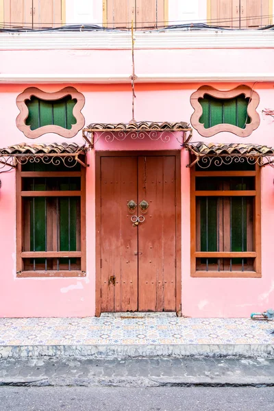 Schöne Architektur Der Phuket Altstadt Mit Alten Gebäuden Sino Portugiesischen — Stockfoto