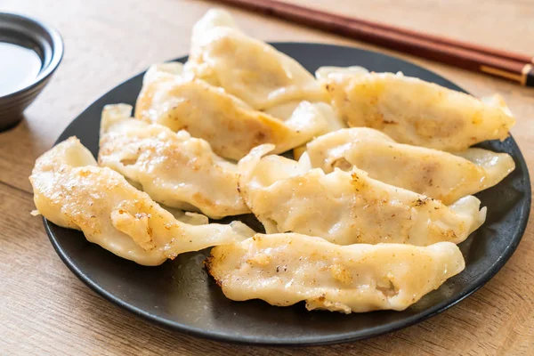 Gyoza Japonais Boulettes Collation Sauce Soja — Photo