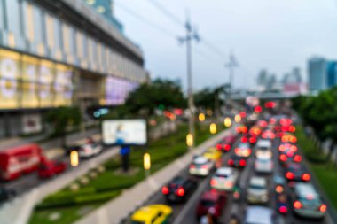 Soyut bulanıklık ve trafik sıkışıklığı arka plan için şehirde defocused