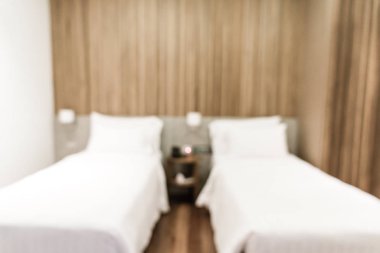 Soyut bulanıklık otel yatak odası iç arka plan için defocused