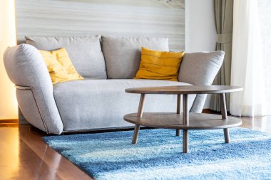 Yastık kanepe dekorasyon iç oturma odasında