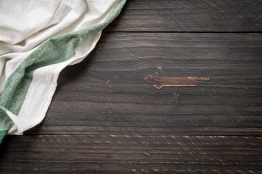 ahşap arka plan - vintage etkisi filtre üzerinde mutfak bezi (peçete)