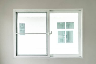 boş cam pencere dekorasyon beyaz duvar