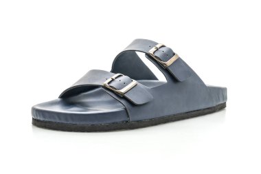 Erkekler beyaz arka plan üzerinde izole sandalet deri