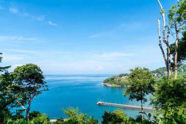 Güzel tropikal deniz ve plaj manzara seyahat - tatil tatil kavramı ile havadan görünümü