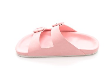 Kadınlar beyaz arka plan üzerinde izole sandalet deri