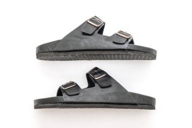 Kadınlar beyaz arka plan üzerinde izole sandalet deri