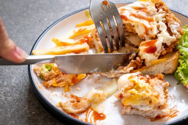 kızarmış tavuk burger - sağlıksız gıda tarzı