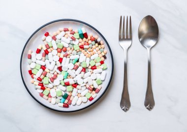 hap, ilaç, eczane, ilaç veya tıbbi plaka - healthycare kavramı üzerinde