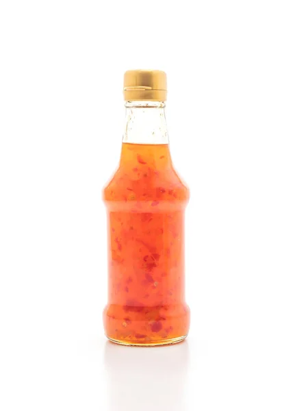 Botella Salsa Dulce Chile Aislado Sobre Fondo Blanco — Foto de Stock