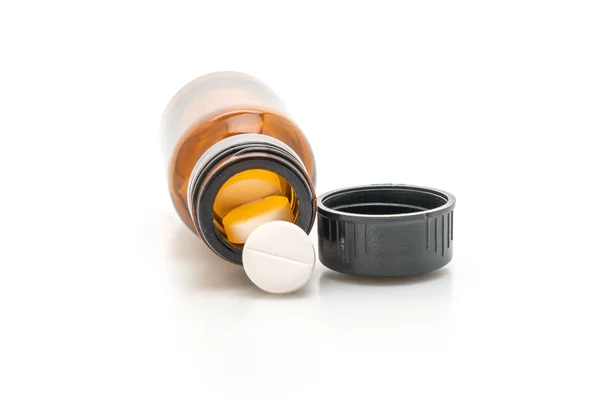 Tabletter Tabletter Läkemedel Apotek Medicin Eller Medicinsk Isolerad Vit Bakgrund — Stockfoto