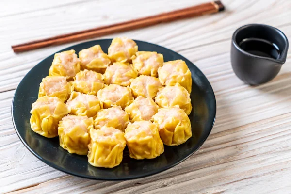 Shrimp Chinesische Gedämpfte Knödel Mit Sauce — Stockfoto